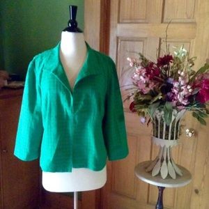 Chico’s Green Travelers Blazer Size 2(Large)
